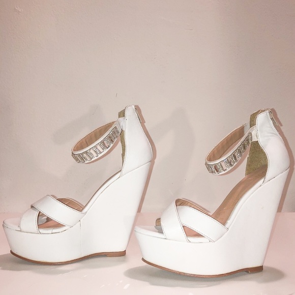 CRYSTAL ANKLE STRAP WEDGES - Picture 3 of 8
